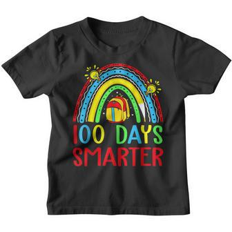 100 Days Smarter Book Rainbow 100 Day Of School Boy Girl Kid V2 Youth T-shirt - Seseable