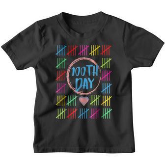100 Days Smarter Counting Tally Marks 100Th Day Of School V8 Youth T-shirt - Thegiftio UK