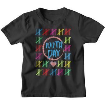 100 Days Smarter Counting Tally Marks 100Th Day Of School V9 Youth T-shirt - Thegiftio UK