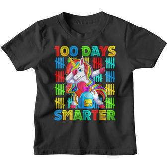 100 Days Smarter Dabbing Unicorn 100 Day Of School Girl Kid Youth T-shirt - Thegiftio UK