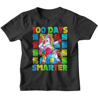 100 Days Smarter Dabbing Unicorn Dab Kid Girls School Youth T-shirt - Thegiftio UK