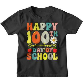 100 Days Smarter Groovy Retro Funny Happy 100 Days Of School V2 Youth T-shirt - Seseable