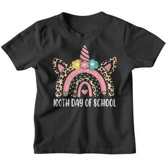 100 Days Smarter Happy 100Th Day Of School Unicorn Youth T-shirt - Thegiftio UK