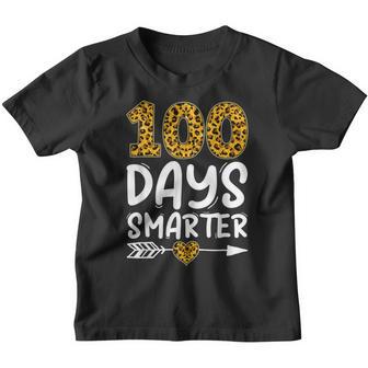 100 Days Smarter Leopard 100Th Day Of School Gift Teachers Youth T-shirt - Thegiftio UK