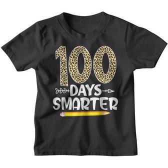 100 Days Smarter Leopard 100Th Day Of School Teachers Kids Youth T-shirt - Thegiftio UK