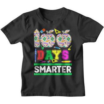 100 Days Smarter Leopard Print Heart Teachers Kids 100Th Day Youth T-shirt - Thegiftio UK