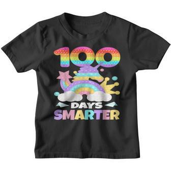 100 Days Smarter Pop It Teacher Kids Boys Girls 100Th Day Youth T-shirt - Thegiftio UK