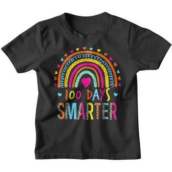 100 Days Smarter Rainbow - 100Th Day Of School Teacher Youth T-shirt - Thegiftio UK