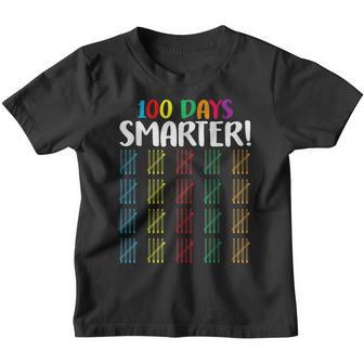 100 Days Smarter T Counting Hash Marks Days Of School V2 Youth T-shirt - Thegiftio UK