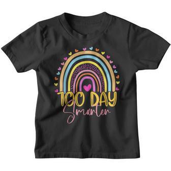 100 Days Smarter Teacher Rainbow 100 Days Of School Kids Youth T-shirt - Thegiftio UK