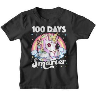 100 Days Smarter Unicorn Girls Teacher 100Th Day Of School V3 Youth T-shirt - Thegiftio UK
