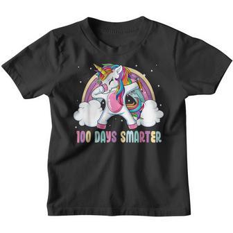 100 Days Smarter Unicorn Rainbow Happy 100Th Day Of School Youth T-shirt - Thegiftio UK