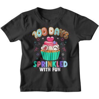 100 Days Sprinkled With Fun Cupcake 100 Days Of School Girls Youth T-shirt - Thegiftio UK