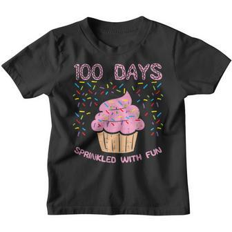 100 Days Sprinkled With Fun Cupcake 100Th Day Of School Girl V2 Youth T-shirt - Thegiftio UK