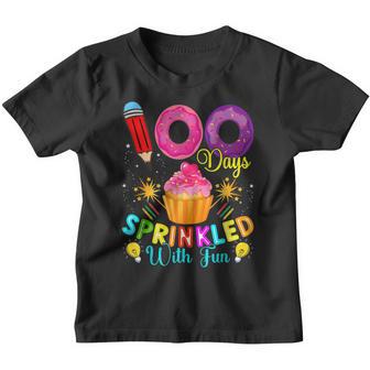 100 Days Sprinkled With Fun Cupcake 100Th Day Of School Girl Youth T-shirt - Thegiftio UK