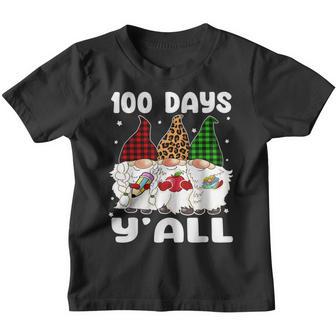 100 Days Yall Happy 100Th Day Of School Gnome Teacher Youth T-shirt - Thegiftio UK