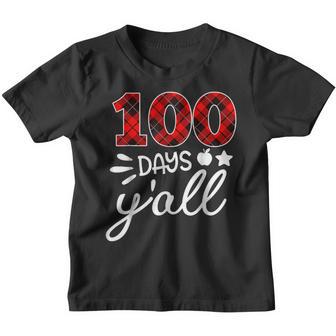 100 Days Yall Teacher Or Student Happy 100Th Day Of School V3 Youth T-shirt - Thegiftio UK