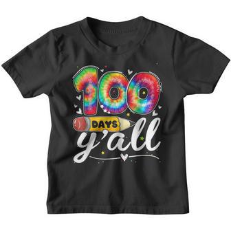 100 Days Yall Tie Dye 100Th Day Of School Gift Teachers Youth T-shirt - Thegiftio UK