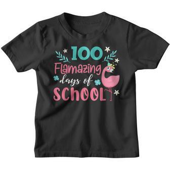 100 Flamazing Days Of School Flamingo 100Th Day Teachers Youth T-shirt - Thegiftio UK