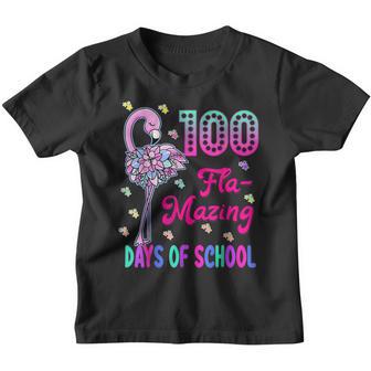 100 Flamazing Days Of School Funny Student Teacher Gifts Youth T-shirt - Thegiftio UK