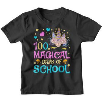 100 Magical Days Of School 100Th Day Of Kindergarten Girls Youth T-shirt - Thegiftio UK