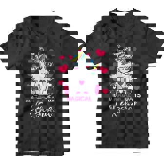 100 Magical Days Of School Funny Unicorn Girl Valentines Day V4 Youth T-shirt - Seseable