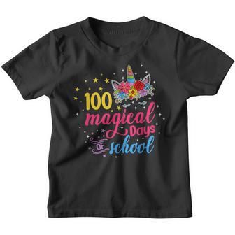 100 Magical Days Of School Unicorn Gift Teacher Student V4 Youth T-shirt - Thegiftio UK