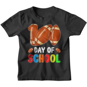 100Th Day Football 100 Days Of School Student Boys Girls Youth T-shirt - Thegiftio UK