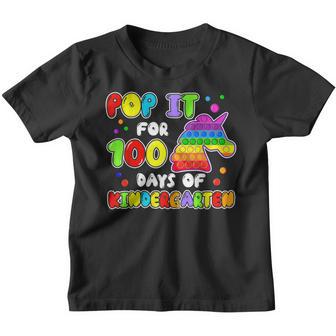 100Th Day Of School 100 Days Of Kindergarten Unicorn Pop It V2 Youth T-shirt - Thegiftio UK