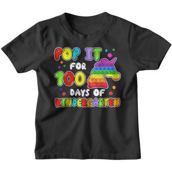 100Th Day Of School 100 Days Of Kindergarten Unicorn Pop It Youth T-shirt - Thegiftio UK