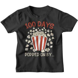 100Th Day Of School 100 Days Popped On By Popcorn Youth T-shirt - Thegiftio UK