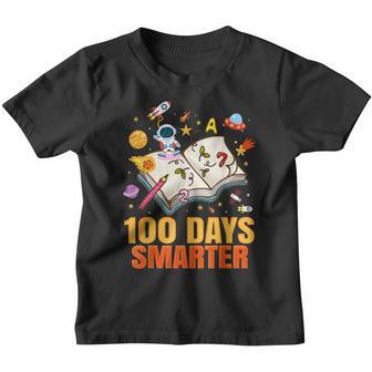 100Th Day Of School 100 Days Smarter Books Space Lover Youth T-shirt - Thegiftio UK