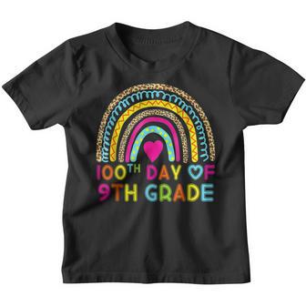 100Th Day Of School 9Th Grade Teachers Kids Rainbow Youth T-shirt - Thegiftio UK