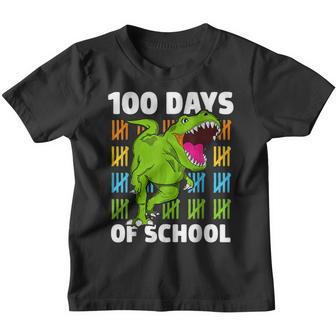 100Th Day Of School Boys Kids Dino 100 Days Dinosaur T Rex V2 Youth T-shirt - Thegiftio UK