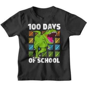 100Th Day Of School Boys Kids Dino 100 Days Dinosaur T Rex V3 Youth T-shirt - Thegiftio UK