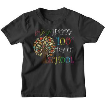 100Th Day Of School For Teachers Kids Educational Tree Youth T-shirt - Thegiftio UK