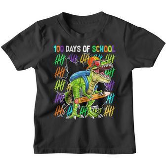 100Th Day Of School For Toddlers Kids Kids T-Rex Youth T-shirt - Thegiftio UK
