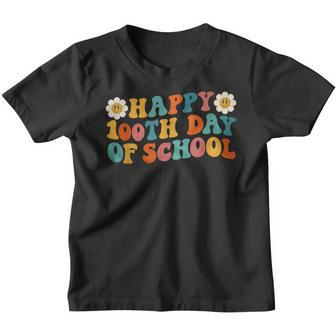 100Th Day Of School Groovy Retro 100 Day Of School Teacher Youth T-shirt - Thegiftio UK