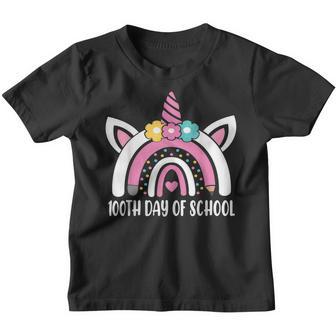 100Th Day Of School Leopard Gift 100 Days Smarter Rainbow V2 Youth T-shirt - Thegiftio UK
