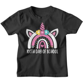 100Th Day Of School Leopard Gift 100 Days Smarter Rainbow V3 Youth T-shirt - Thegiftio UK