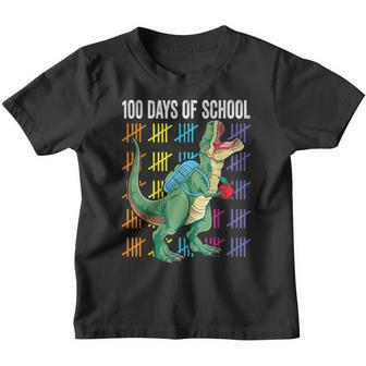 100Th Day Of School Shirt For Toddlers Kids Gift Kids T-Rex Youth T-shirt | Mazezy