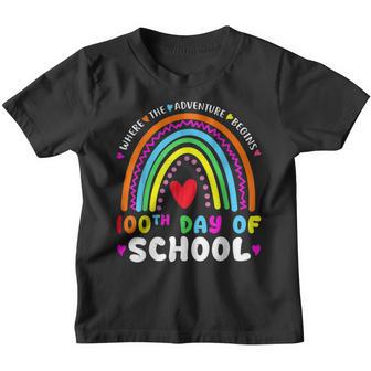 100Th Day Of School Teacher 100 Days Smarter Boho Rainbow V12 Youth T-shirt - Thegiftio UK
