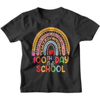100Th Day Of School Teacher 100 Days Smarter Boho Rainbow V13 Youth T-shirt - Thegiftio UK