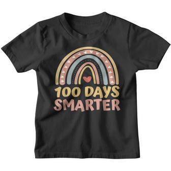 100Th Day Of School Teacher 100 Days Smarter Boho Rainbow V6 Youth T-shirt - Thegiftio UK