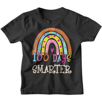 100Th Day Of School Teacher 100 Days Smarter Rainbow V13 Youth T-shirt - Thegiftio UK