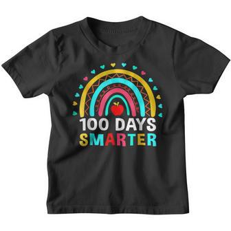 100Th Day Of School Teacher 100 Days Smarter Rainbow V18 Youth T-shirt - Thegiftio UK