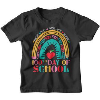 100Th Day Of School Teacher 100 Days Smarter Rainbow V19 Youth T-shirt - Thegiftio UK