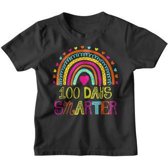 100Th Day Of School Teacher 100 Days Smarter Rainbow V23 Youth T-shirt - Thegiftio UK
