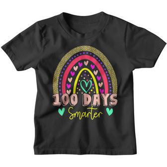 100Th Day Of School Teacher 100 Days Smarter Rainbow V26 Youth T-shirt - Thegiftio UK