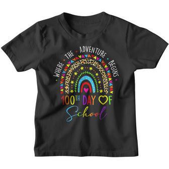 100Th Day Of School Teacher 100 Days Smarter Rainbow V27 Youth T-shirt - Thegiftio UK